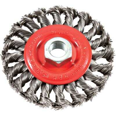 Forney 4 In. Twisted/Knotted 0.012 In. Angle Grinder Wire Wheel